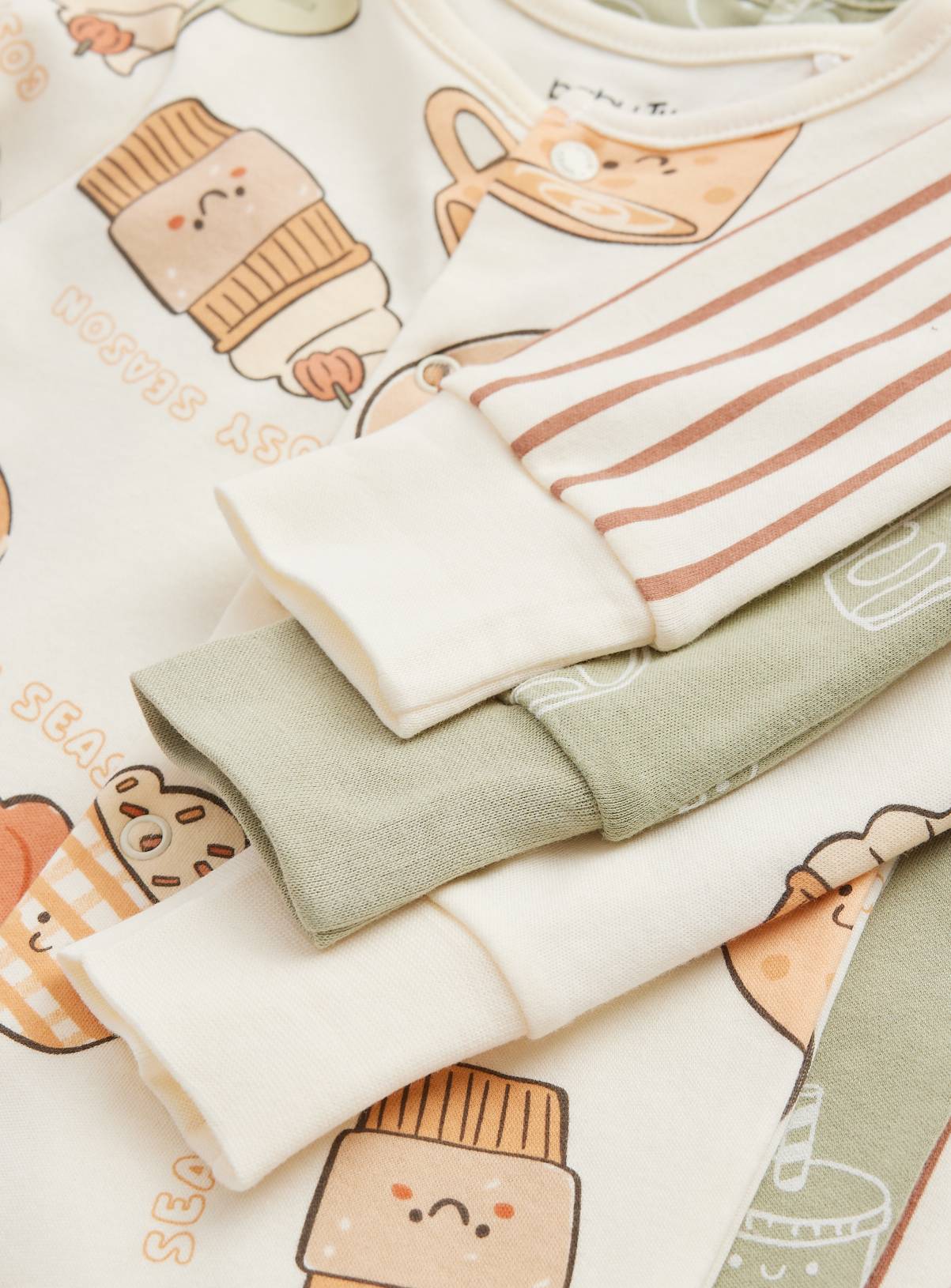 Breakfast Print Sleepsuits 3 Pack Up to 1 mth - Image 3